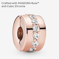 Pandora Timeless - Abalorio de clip para pulsera with enmarkled cúbica Chapada en oro Rosa de, Viene con el embalaje de Caja de regalo original. - details 1