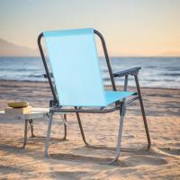 TIENDA EURASIA – Silla Playa Plegable con Reposabrazos, Turquesa, Asiento de Lona Impermeable, Estructura de Acero Resistente, 75x53x43 cm - details 3