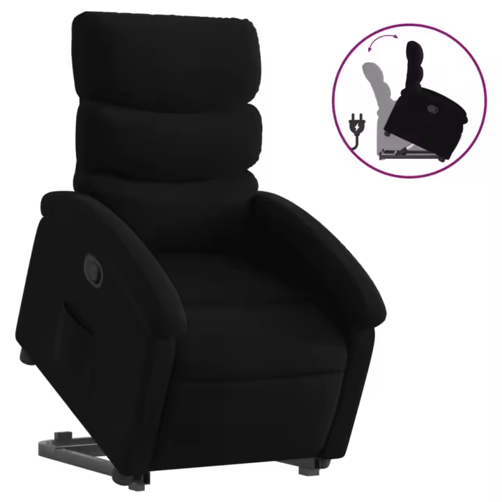 vidaXL Sillón reclinable elevable de tela Gris claro, Gris oscuro, Negro Sillon Dormitorio Sillon Comodos Silla Relax Sillón Sofá - 1
