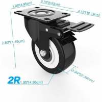 BIT 4 ruedas giratorias para muebles/transporte, ruedas para muebles, ruedas para carga pesadas, capacidad de carga total 300 kg - details 2