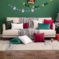 Funda De Cojín De Veludo Rayado Set De 1/2 Moderno Decorativo Para Sofa Cómodo Rojo Para Decoración De Hogar Navidad Materiales Poliéster Técnica Tejida Adultos - details 9