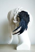 Clip De Pelo Con Alas De Angel Feathers Accesorios De Peluquería Lolita Anime Cosplay Negro Y Blanco Para Halloween Uso Unisex - details 4