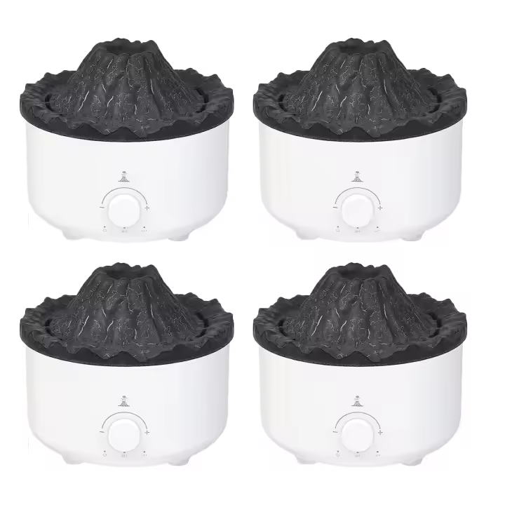 difusor de Aceite de Aromaterapia con 2 Modos de Niebla, Humidificador de Llama, Temporizador y Apagado Automático Sin Agua, 18.9 Fl Oz, Doble Color con Control Remoto para Oficina en Casa, Blanco, Rojo - 1