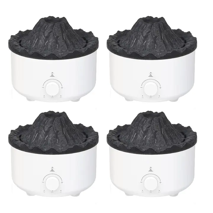 difusor de Aceite de Aromaterapia con 2 Modos de Niebla, Humidificador de Llama, Temporizador y Apagado Automático Sin Agua, 18.9 Fl Oz, Doble Color con Control Remoto para Oficina en Casa, Blanco, Rojo - 1