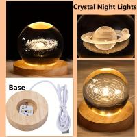 Lámpara De Noche LED 3D Cristal Navidad Con Base De Madera Galaxia Luna Payaso Navidad Decoración Para Dormitorio Hogar Regalo - details 3