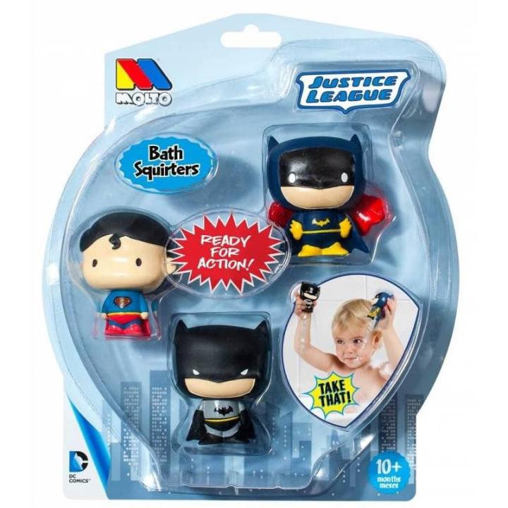 MUÑECOS GOMA 3 SUPERHEROES PARA BAÑERA DC COMICS DE MOLTO
