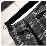 Falda A-Line Vintage De Cintura Alta En Khaki Con Patoleta Cierre Con Botones Y Rayas Para Mujer Talla Grande Longitud Media Pierna Moda 2024 - details 9