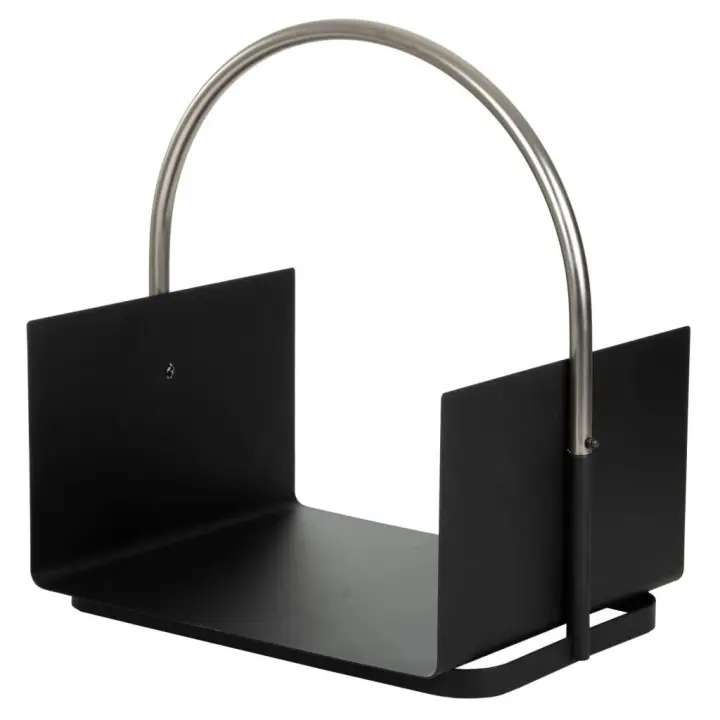 Leñero para la chimenea negro 40x30x43 - 1