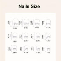 Kit De Uñas Postizas Con Diseño Geométrico Y Estampado De Océano Azul 24 Piezas Uñas Falsas Cortas De ABS Para Arte De Uñas - details 19