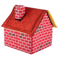 Casa De Perro Plegable Y Portátil Estilo Muro De Ladrillo Caliente Y Cómoda Para Pequeños Perros Y Gatos Cama De Mascota - details 4