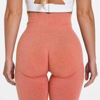 Leggings Sin Costuras De Color Rosa Lila Para Mujer Ropa Deportiva De Fitness Yoga Gimnasio Ajuste Curvo Contorno Elástico Con Cintura Suave - details 2