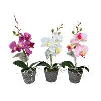 IBERGARDEN Orquídea maceta Artificial decoración interior realista spara la hogar, salón, baño, flor, planta artificial, flores, plástico - details 0