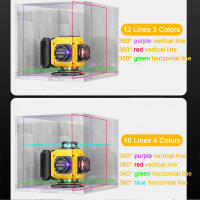 16 Lines 4D Laser Level Remote Control 4 Colors Beam 360° Horizontal ＆ Vertical Powerful Lines Laser Levels Power Display - details 14