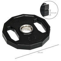 SPORTNOW Juego de 2 Discos de Pesas Olímpicas 5 kg/10 kg Hierro Fundido Placas de Pesas con Orificio de 5 cm para Entrenamiento Fitness en Gimnasio Casa Negro - details 2