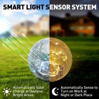 Lámpara Solar Para Jardín Con Bola De Vidrio Rotura Luz LED Blanco Cálido Impermeable Para Decoración De Patio Camino Jardín Césped - details 8