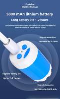 Ducha Portátil Ducha de Camping Ducha Exterior,Batería Incorporada 5000mAh,Eléctrico Portátil Recargable Ducha,El Bombeo de Agua en la Corriente de la Duch - details 3