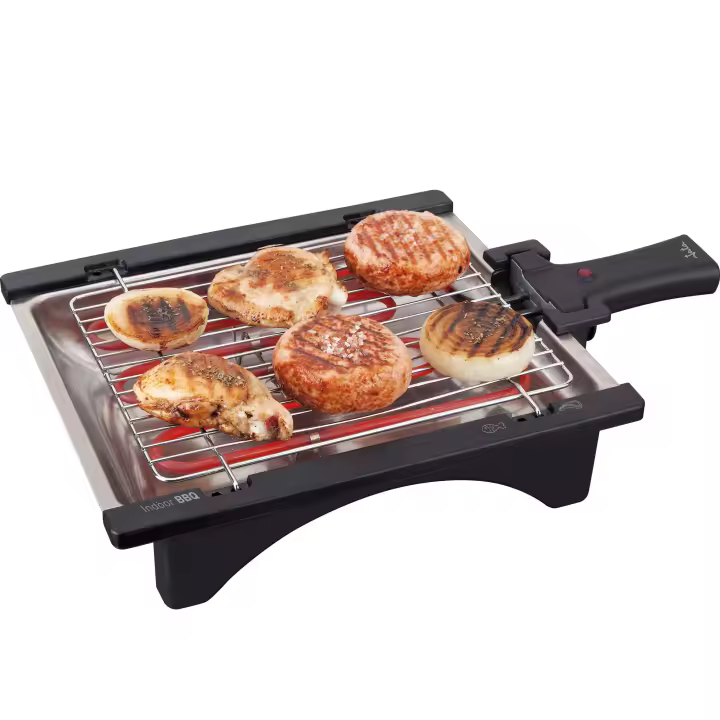Jata Barbacoa Eléctrica Sin Humo Perfecto Para Dos Personas Ni Olores Desmontable Parrilla con 2 Alturas Bandeja de acero Inoxidable Cocina Sano con Agua, Negro [Clase de eficiencia energética A] - BQ95 - 1