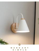Iluminación De Pared Nórdica Luz De Noche Para Dormitorio Y Sala De Estar Decoración De Madera Retro Lámpara De Interior LED Moderna - details 4