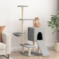 vidaXL Rascador para Gatos con Postes de Sisal Árbol Torre de Escalada Color Crema,  Gris claro,  Gris oscuro y mas - details 1