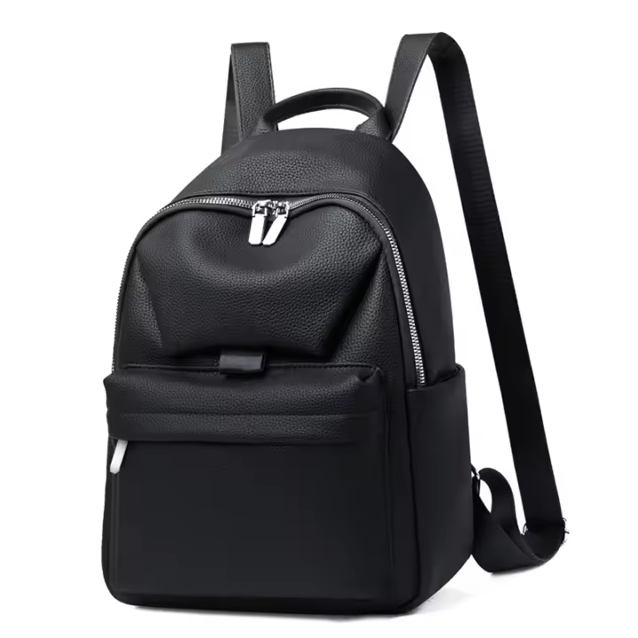 Mochila de color sólido para mujer, nuevo estilo, de PU, para viajes de ocio, mochila pequeña versátil, mochila escolar de moda para mujer - 1