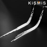 KISMIS Pendientes Largos De Borla Lineal Para Mujer Moda Colgante Aleación De Aluminio Joyería De Oído - details 2