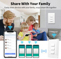 Interruptor Inteligente WiFi Tuya Botón Empuñadura Control Remoto Por App Compatible Con Alexa Y Google Home 110-240V 1/2/3 Gang - details 11