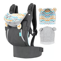 Correa de Bebé portáil, soporte frontal y asiento para hombro, mochila, taburete de Giro, suministro de viaje, color gris, tamaño libre - details 3