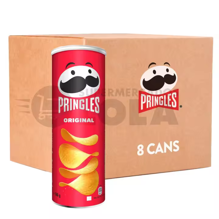 PACK de 8 - Patatas Pringles sabor original de 185g cada uno - Marca Pringles - 1