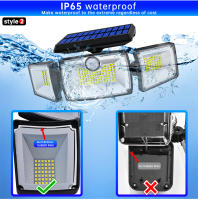 Luz Solar Exterior Ajustable Con 3 Cabezas Y 3 Modos Sensor De Movimiento Inalámbrico Impermeable 167 LEDs Luz De Punto Y Ancho - details 6