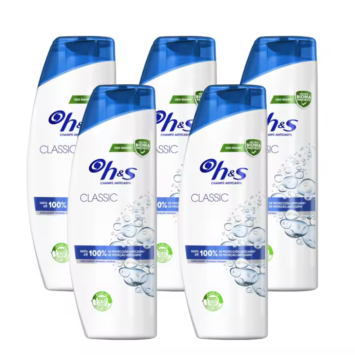 Pack de 5 Champús H&S Anticaspa (400ml) – Protección Eficaz Contra la Caspa, Dermatológicamente Testado, Clínicamente Probado, Cuida tu Cabello y Cuero Cabelludo - 1