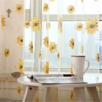 2PCS Cortinas De Ventana De Girasoles Telas Voile Tulle Translúcidas Para Hogar Y Habitaciones 100*200cm Modernas Y Elegantes - details 2