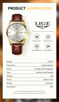 Reloj De Pulsera De Cuarzo LIGE Para Hombre Lujo Moda Casual Simple Correa De Cuero Resistente Al Agua Con Fecha Y Semana - details 6