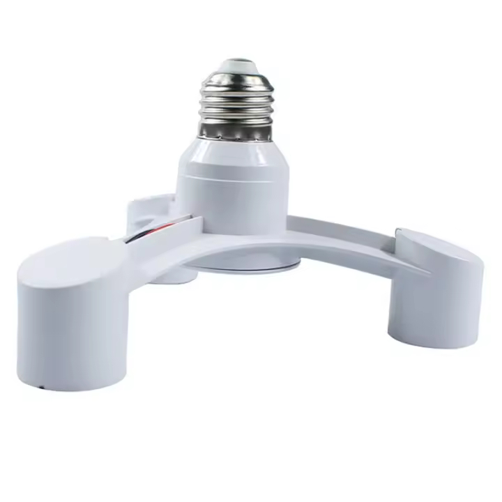 Adaptador Splitter De Bombilla LED E27 a E27 3 En 1 Soporte Para Lámpara En El Estudio Fotográfico Material ABS - 1