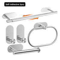 Juego De Accesorios De Baño En Acero Inoxidable 304 Con Barra De Toalla Anillo De Toalla Porta Papel Y Gancho De Bata Niquel Pulido - details 11