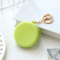 Cartera De Monedas Mini Redonda De Silicona En Colores Caramelo Para Niñas Y Mujeres Monedero Con Cierre De Cremallera Estilo Moda - details 6