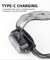 Mini faro recargable con Sensor potente, linterna de cabeza USB, faros LED, luz de búsqueda para acampar - details 7