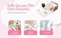 Banner - Toalla gasa para bebe diseño dinosaurios 25 cm