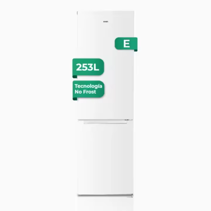 Frigo Combi No Frost SVAN SC185501ENF Alto 181cm x 54,5cm Clase F Blanco  | 253 L, Multi Air Flow, Puertas reversibles - 1
