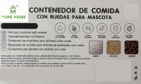 YUMO HOUSE Contenedor de Comida PIENSO para Mascotas 34L o 52L,Caja de Alimentos PIENSO con Ruedas, Tapa abatible de dos colores, Cierre hermética, Transparente, Ruedas, para Perros y Gatos, Recipiente impermeable para comida PIENSO 31x33x34cm 36x38x38cm - details 0