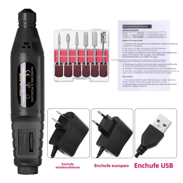 Set De Manicura Y Pedicura Eléctrica LINMANDA 20000RPM Con Herramientas Y Piezas Para Uñas Incluye Bricos De Uñas Y Bandas De Esmalte - 1