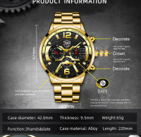 Set De 5 Relojes De Pulsera De Acero Inoxidable Para Hombre DEYROS Moda Calendario Negocios Relojes De Cuarzo Casual Pulsera Collar - details 2
