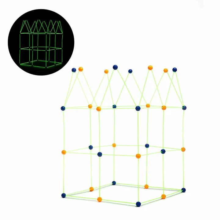 InnovaGoods® Kit de Construcción de Fuertes 155 Piezas, Juguetes de Construcciones para niños, Juguete Que Brilla en la Oscuridad Estimula la imagina, Juguete Educativos, Regalo para niños (+3 años). - 1