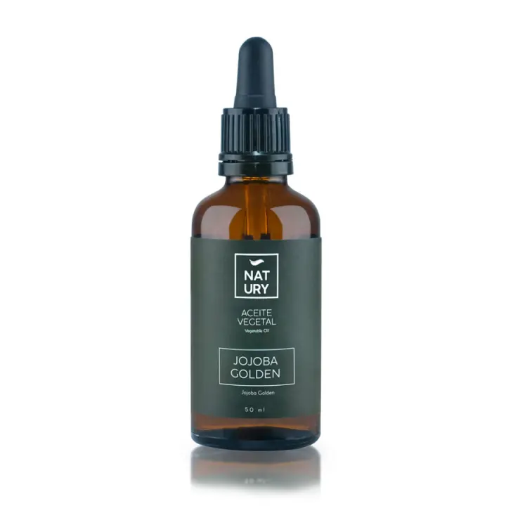 NATURY Aceite Jojoba Golden 1ª Presión ECO 50ml - Hidratación Profunda y Regulación de Sebo - 1