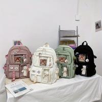 Mochila Grande Para Estudiantes De Secundaria Y Bachillerato Estilo Coreano Para Niñas Material De Nylon Con Lining De Poliéster - details 0
