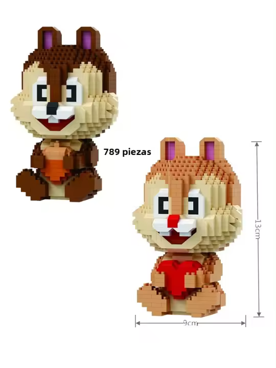 Juego De Bloques DIY 3D Diamante Micro Con Diseños De Ardillas Cartoon Creatividad Brillante Decoración Display Juguetes Únicos Para Adultos - 1