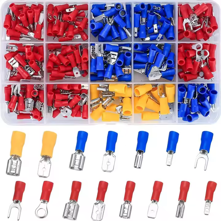 Kit De Conectores De Cable Eléctricos Aislados 280 Piezas U-Tipo Palanca Anillo Completo Assortment Para Electricidad Y Reparación De Electrónica - 1