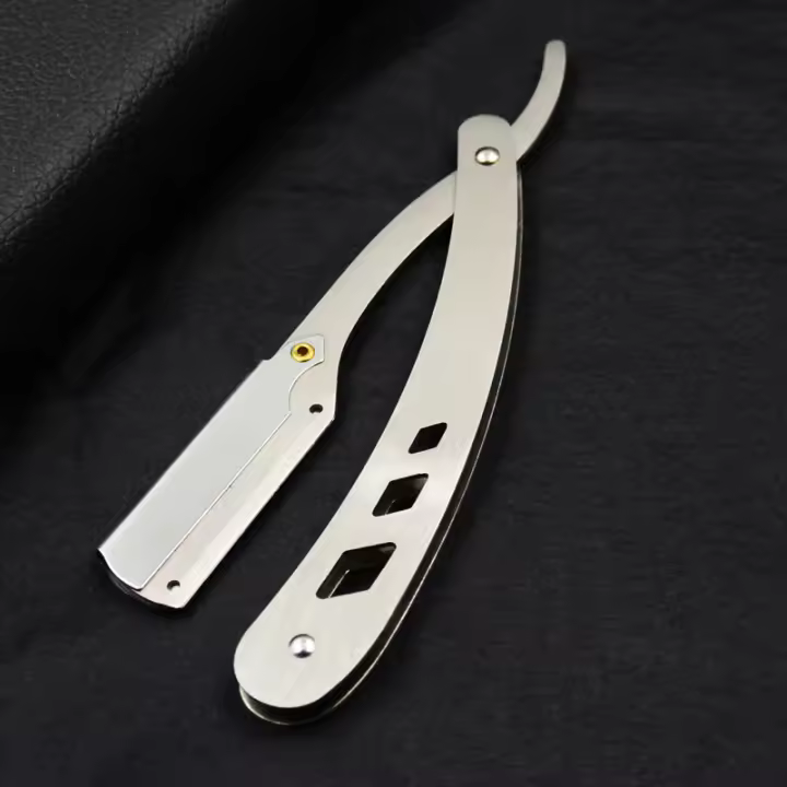 Cuchillo De Afeitar Plegable Para Hombres Herramientas De Barbero Antigua Y Negra Sin Cuchilla Uso Para Cuerpo Cara Y Axilas - 1