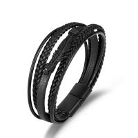 Pulsera De Cuero Y Aluminio Vintage Con Abrazadera Magnética Versátil Para Hombre Estilo Multifacético Y Moda - details 5