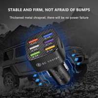 Adaptador de cargador de teléfono para automóvil de 6 puertos de carga rápida, QC3.0/3.1A, derivación inteligente, Cargador USB compatible con cargador de cigarrillos - details 3