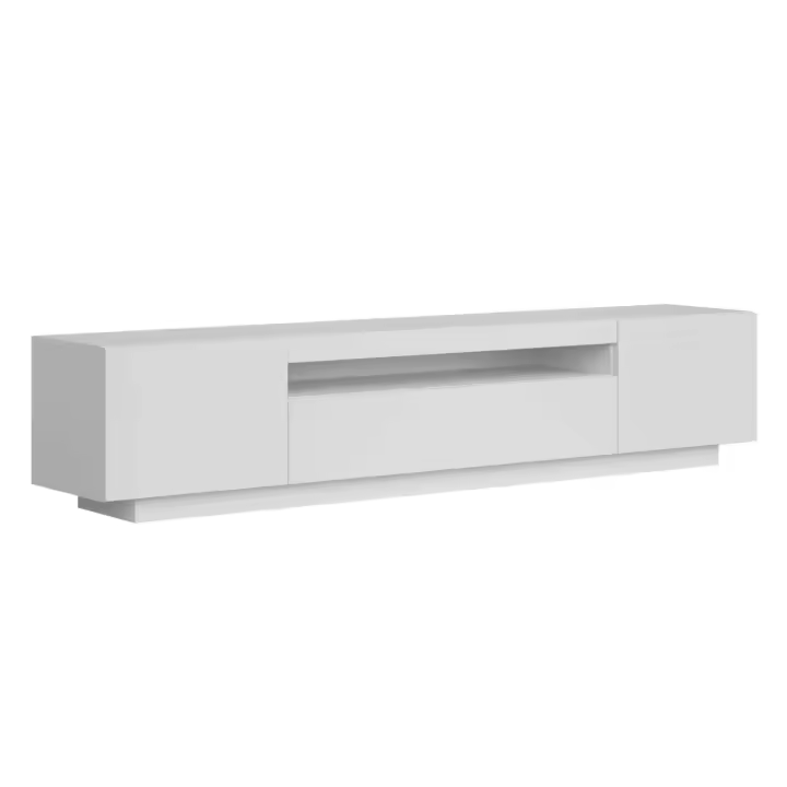 Miroytengo Mueble de TV Sami para Salón Estilo Contemporáneo en Color Blanco con 1 Cajón, 2 Puertas y 1 Hueco Abierto 200x41,6x37,3 cm - 1